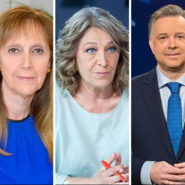 Collage de imágenes de los consejeros del PP en RTVE: (D)María Carmen Sastre Bellas, (C) María Consuelo Aparicio Avendaño, (I) Jenaro Castro Muiña