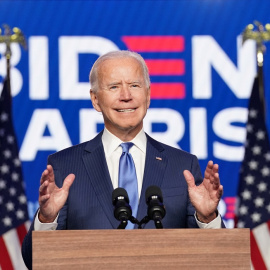 Joe Biden, durante su última rueda de prensa durante los escrutinios.