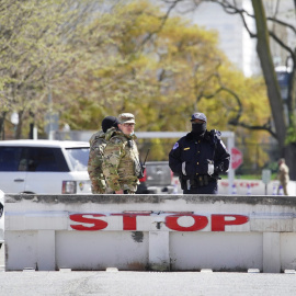 Aledaños del Capitolio, después de que un coche arrollase a dos policías frente al edificio.