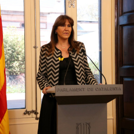 La presidenta del Parlament, Laura Borràs, al Despatx d'Audiències del Parlament.