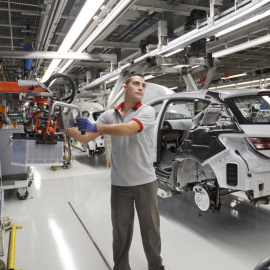 Cadena de montaje de Seat, filial de Volkswagen, en Martorell (Barcelona).