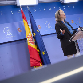 09/12/2022 La portavoz del PP en el Congreso de los Diputados, Cuca Gamarra, durante una rueda de prensa