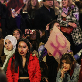 Manifestación de la huelga feminista en Madrid