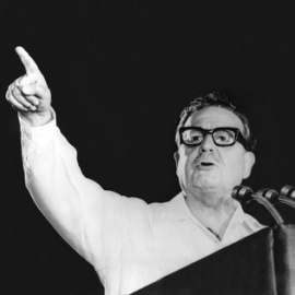 Salvador Allende durante un discurso.