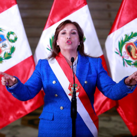 La presidenta peruana Dina Boluarte durante una alocución a la nación, en Lima, a 11 de diciembre de 2022.