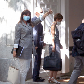 La portaveu de JxCat al Congrés, Laura Borràs, a l'entrada del Tribunal Suprem el juliol de 2020.