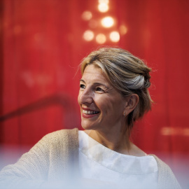 La ministra de Trabajo, Yolanda Díaz, durante un acto celebrado en Madrid, a 14 de diciembre de 2022.