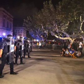 Tensión al final de la manifestación del primer aniversario del 1-O. Archivo