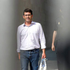 El presidente de la Diputación de Valencia, Jorge Rodríguez, en el momento de quedar en libertad el pasado jueves. (MANUEL BRUQUE | EFE)