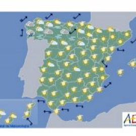 Nieblas extensas en el valle del Ebro, cuenca del Duero e interior del sureste peninsular