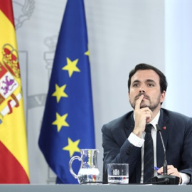 El ministro de Consumo, Alberto Garzón, comparece en rueda de prensa posterior al Consejo de Ministros.