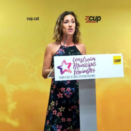 La portaveu de la CUP nacional, Laia Estrada, a la seu del partit. @cupnacional
