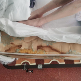 Baño sin acondicionar de la residencia Salvaterra.