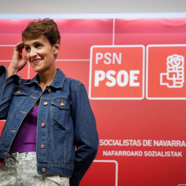 La secretaria general del PSN y candidata a presidir Navarra, María Chivite este martes. EFE/Villar López