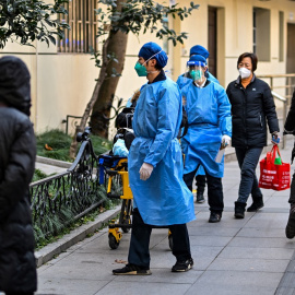 Imágenes a las afueras de un hospital en China.