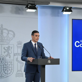 El presidente del Gobierno, Pedro Sánchez, hace una declaración institucional tras la decisión del Constitucional este 20 de diciembre de 2022.