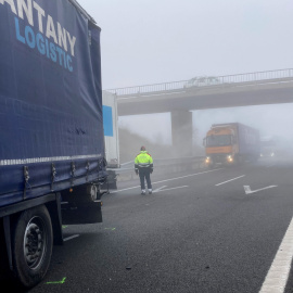 31/12/2021 - Pla general de l'AP-2 a Castelldans (Garrigues), amb el trànsit reobert després de l'accident múltiple amb una vintena de vehicles implicats.