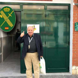 El ultraderechista Alberto Royuela en unas dependencias de Intervención de armas de fuego de la Guardia Civil, en una foto reciente. P.L.