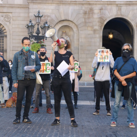 Treballadors de la cultura protesten a la plaça Sant Jaume contra les restriccions a la seva activitat i per unes ajudes "insuficients"
