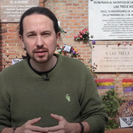 El líder de Unidas Podemos y candidato de a la Presidencia de la Comunidad de Madrid, Pablo Iglesias, conmemora el aniversario de la II República.