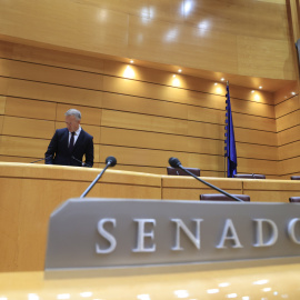 20/12/2022.- El presidente del Senado, Ander Gil, después de que la Comisión de Justicia de la Cámara Alta haya dado este martes luz verde al dictamen de la ley que deroga la sedición y rebaja las penas por malversación, una iniciativa de la que, por