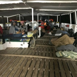 El vaixell de Proactiva Open Arms rumb cap a Barcelona. @Gabriela_Schz