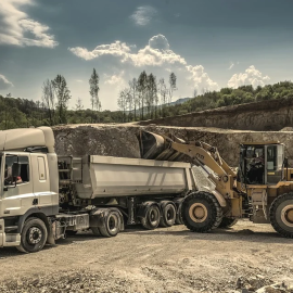 Un camión en una cantera.