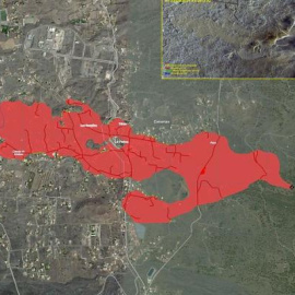Recorrido de la lava en la isla de La Palma (Canarias)