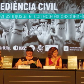 Acte sobre desobediència civil organitzat per Òmnium Cultural. Ander Zurimendi