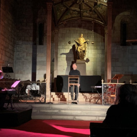 Un moment de la 'missa' reivindicativa del sector cultural.