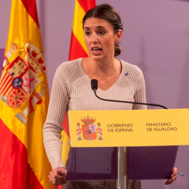 Irene Montero, ministra de Igualdad, en una rueda de prensa.