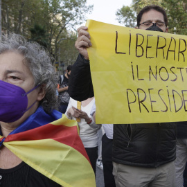 Una imatge de la concentració d'aquest divendres contra la detenció de Carles Puigdemont a l'Alguer.