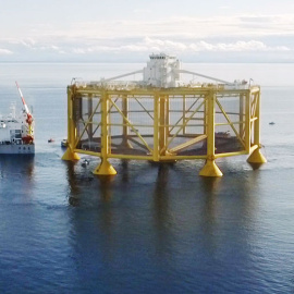 Instalación de la primera  plataforma marina experimental de acuicultura en aguas profundas,de 110 metros de diámetro, cuya primera cosecha de salmones se obtuvo en 2018.
