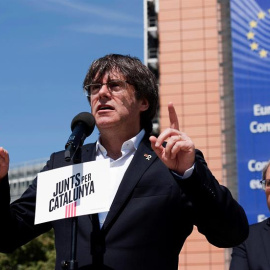 24/05/2019 - El expresidente catalán y candidato al Parlamento Europeo por JxCat, Carles Puigdemont, en una rueda de prensa este viernes en Bruselas, Bélgica | EFE/ Horst Wagner