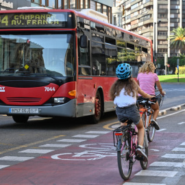 Un carril bici a la ciutat de València.