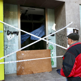 Local de Logroño donde hallaron los cuerpos de dos personas calcinadas.