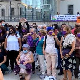 Concentración por el aborto libre y la educación sexual.