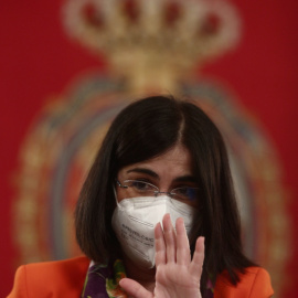 La ministra de Sanidad, Carolina Darias durante su comparecencia ante la Comisión de Sanidad del Senado para informar sobre las líneas generales de su departamento