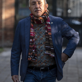 El secretario general de UGT, Pepe Álvarez, a su llegada a la entrega de los premios de la Fundación Anastasio de Gracia (AGFITEL), en la Escuela Julián Besteiro de Madrid, a 27 de septiembre de 2021, en Madrid (España)