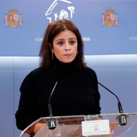 09/12/2020.- La portavoz del PSOE, Adriana Lastra, durante la rueda de prensa tras la reunión de la Junta de Portavoces del Congreso de este miércoles. EFE/Zipi