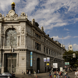 Fachada del edificio del Banco de España situada en la confluencia del Paseo del Prado y la madrileña calle de Alcalá. E.P./ Eduardo Parra
