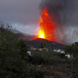 El volcán de Cumbre Vieja en plena erupción.