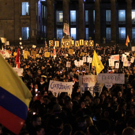 Manifestación por los asesinatos de líderes sociales, en Bogotá (Colombia), en una imagen de archivo. / REUTERS