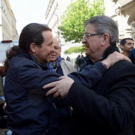 El candidato de Francia Insumisa, Jean-Luc Mélenchon, y Pablo Iglesias en Francia / DANI GAGO - Imagen de archivo