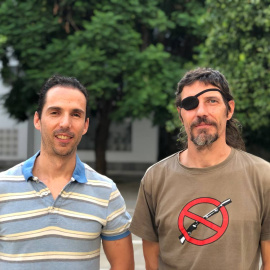 Óscar Alpuente y Carles Guillot, este jueves en Sevilla.