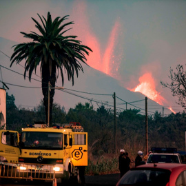 Perspectiva de la erupción del volcán desde el municipio de El Paso, en La Palma, a 30 de septiembre de 2021.