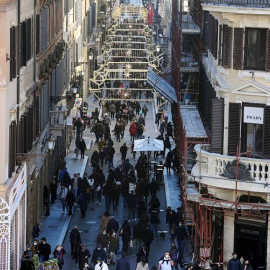 El centro de Roma durante la navidad de 2020.