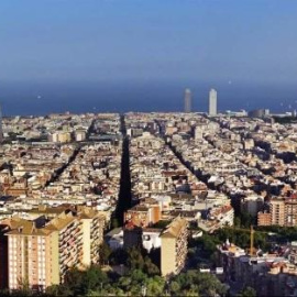 Una vista aérea de Barcelona.