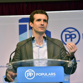 El candidato a la presidencia del PP, Pablo Casado, durante una intervención en Palma. EFE/Atienza