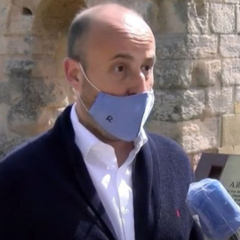 Rubén Morales, coordinador de Ciudadanos en Soria, entrevistado por la televisión local.